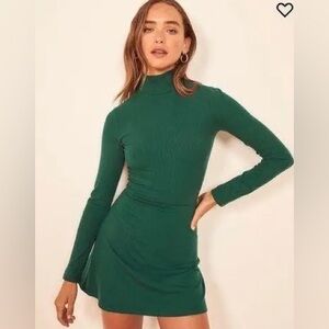 S Reformation Maya Knit Green Dress